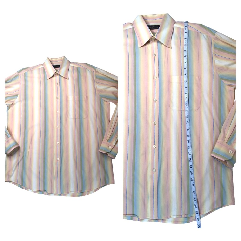 Bugatchi Uomo Striped Pink Multi Color Size Xl Sh… - image 7